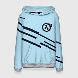 Толстовка-худи женская Half life geometry steel, цвет: 3D-меланж