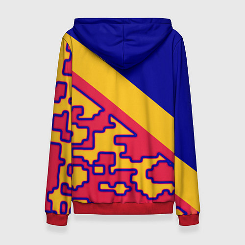 Женская толстовка Герб империи и крупный красный пиксельный камуфляж / 3D-Красный – фото 2