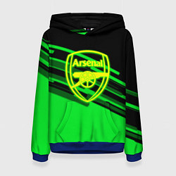 Толстовка-худи женская Arsenal geometry line green, цвет: 3D-синий