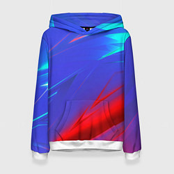 Толстовка-худи женская Неоновые полосы геометрия, цвет: 3D-белый