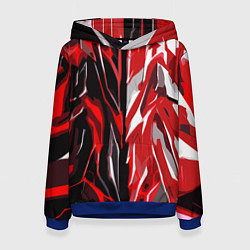Женская толстовка Красная абстракция на чёрно-белом фоне