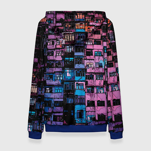 Женская толстовка Панельки мультяшные паттерн-текстура / 3D-Синий – фото 2