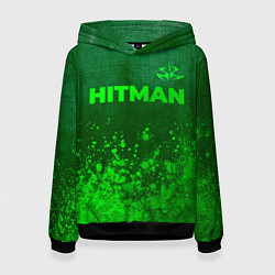 Толстовка-худи женская Hitman - green gradient посередине, цвет: 3D-черный