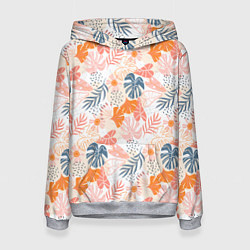 Женская толстовка Паттерн узор листьев