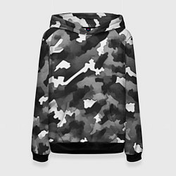 Толстовка-худи женская Серый камуфляж внутренних войск, цвет: 3D-черный