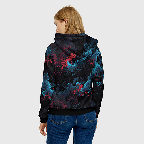 Женская толстовка Цветные клубы дыма / 3D-Черный – фото 4
