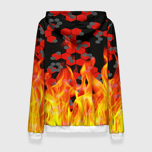 Женская толстовка Герб РФ броня в огне / 3D-Белый – фото 2