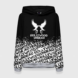 Толстовка-худи женская Hollywood Undead band, цвет: 3D-меланж