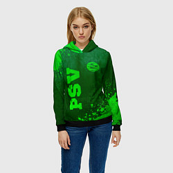 Толстовка-худи женская PSV - green gradient вертикально, цвет: 3D-черный — фото 2