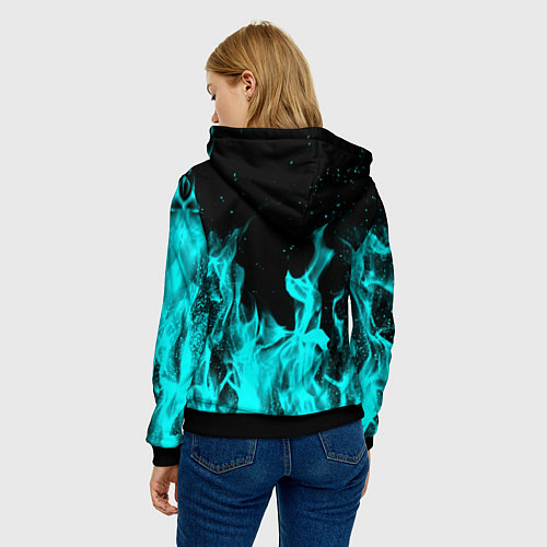 Женская толстовка The elder scrolls neon flame / 3D-Черный – фото 4