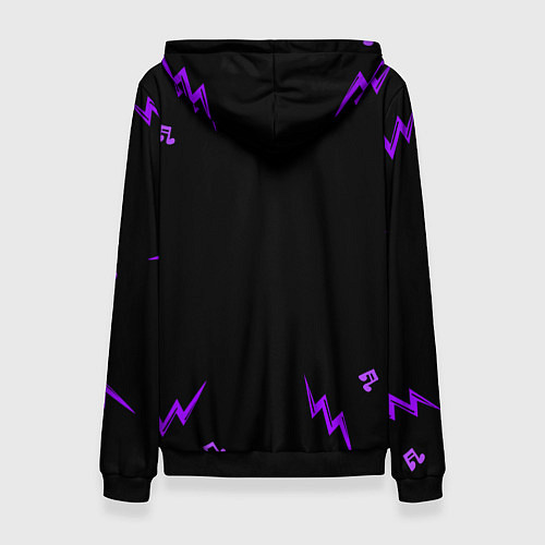 Женская толстовка Led Zeppelin неоновый череп / 3D-Черный – фото 2