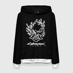 Толстовка-худи женская Cyberpunk 2077 white, цвет: 3D-белый