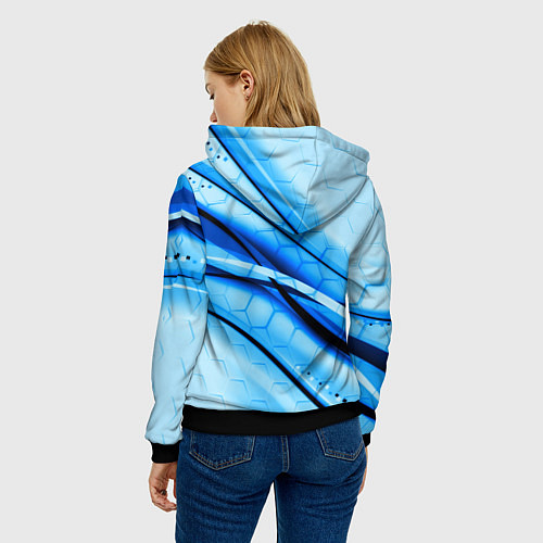 Женская толстовка Герб РФ соты текстура / 3D-Черный – фото 4