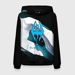 Толстовка-худи женская The Elder Scrolls краски текстура, цвет: 3D-черный