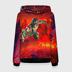 Толстовка-худи женская Iron Maiden rock colored, цвет: 3D-черный