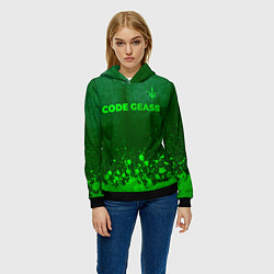 Толстовка-худи женская Code Geass - green gradient посередине, цвет: 3D-черный — фото 2