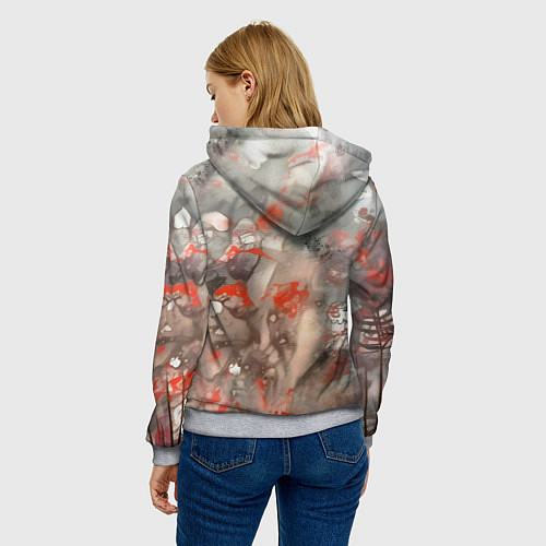 Женская толстовка Катрина в цветах / 3D-Меланж – фото 4