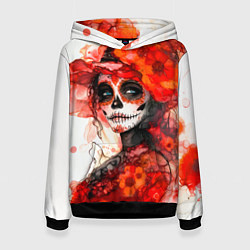 Толстовка-худи женская Катрина Санта Муэрте, цвет: 3D-черный
