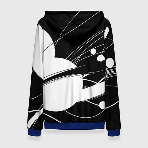 Женская толстовка Black and white vanguard abstraction - ai art fant / 3D-Синий – фото 2