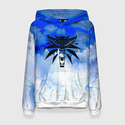 Толстовка-худи женская The Witcher logo winter, цвет: 3D-белый