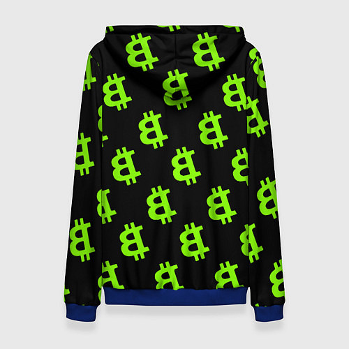 Женская толстовка Биткоин кислотные монеты / 3D-Синий – фото 2