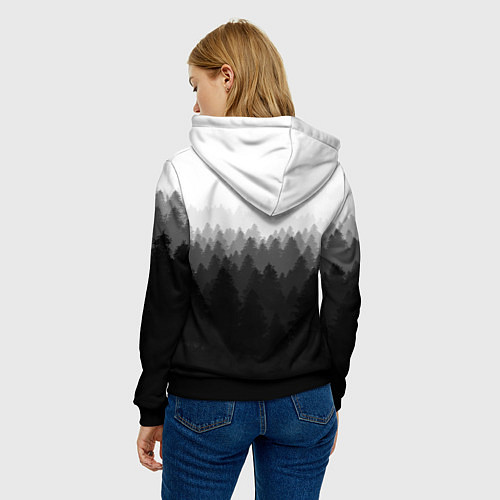 Женская толстовка Скайрим лес лого / 3D-Черный – фото 4