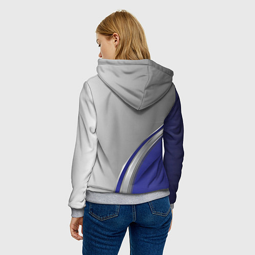 Женская толстовка Tesla abstraction auto / 3D-Меланж – фото 4