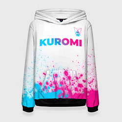 Женская толстовка Kuromi neon gradient style посередине