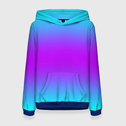 Толстовка-худи женская Градиент текстура неоновая, цвет: 3D-синий