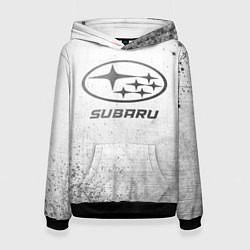 Толстовка-худи женская Subaru - white gradient, цвет: 3D-черный