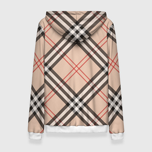 Женская толстовка Стильная клетка - шотландка, крупно / 3D-Белый – фото 2