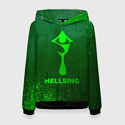 Толстовка-худи женская Hellsing - green gradient, цвет: 3D-черный