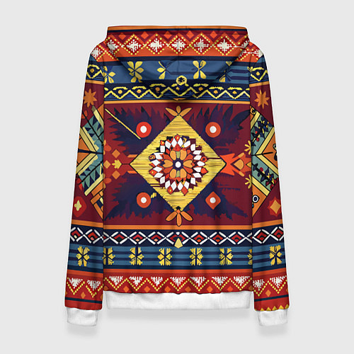 Женская толстовка Стиль советского ковра узоры и орнамент / 3D-Белый – фото 2