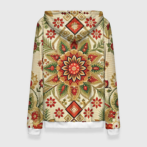 Женская толстовка Стиль советского ковра узоры и орнамент / 3D-Белый – фото 2