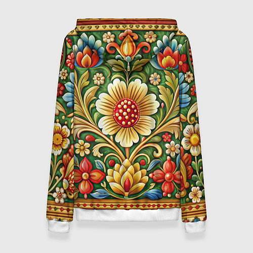 Женская толстовка Стиль советского ковра узоры и орнамент / 3D-Белый – фото 2