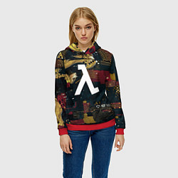 Толстовка-худи женская Half life empress skin, цвет: 3D-красный — фото 2