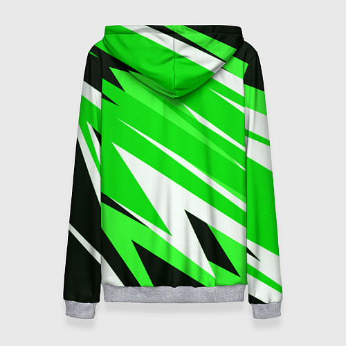 Женская толстовка Geometry stripes green / 3D-Меланж – фото 2