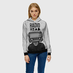 Толстовка-худи женская Radiohead rock, цвет: 3D-черный — фото 2