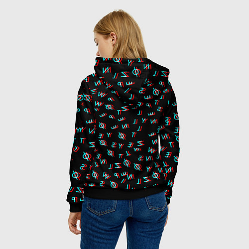 Женская толстовка Twenty one pilots glitch / 3D-Черный – фото 4