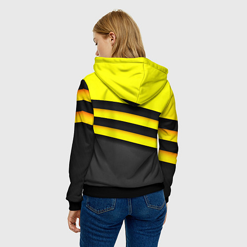 Женская толстовка Герб РФ геометрия линии / 3D-Черный – фото 4