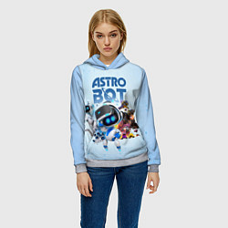 Толстовка-худи женская Astro Bot - Game, цвет: 3D-меланж — фото 2