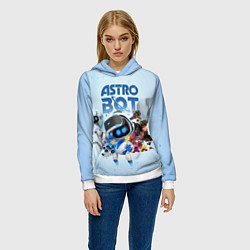 Толстовка-худи женская Astro Bot - Game, цвет: 3D-белый — фото 2