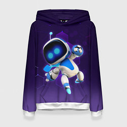 Толстовка-худи женская Mascot - Astro Bot, цвет: 3D-белый