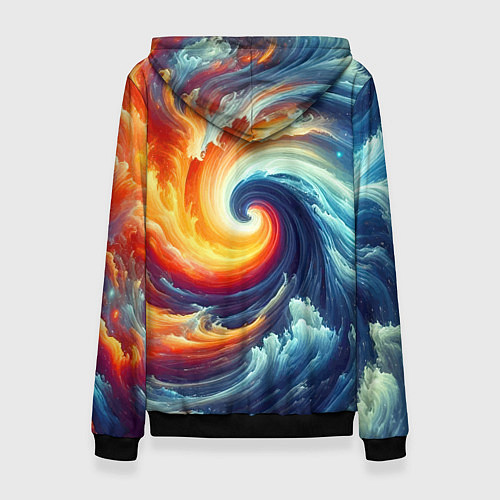 Женская толстовка Космическое завихрение - инь янь / 3D-Черный – фото 2