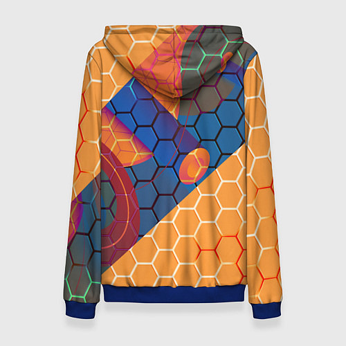 Женская толстовка Half life hexagon steel / 3D-Синий – фото 2