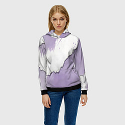 Толстовка-худи женская Штукатурка и лавандовая краска, цвет: 3D-черный — фото 2