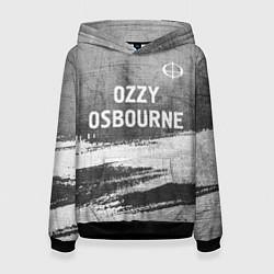 Толстовка-худи женская Ozzy Osbourne - grey gradient посередине, цвет: 3D-черный