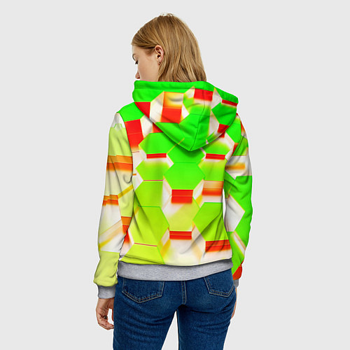 Женская толстовка Кислотные соты / 3D-Меланж – фото 4