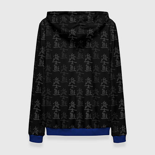 Женская толстовка Волк воин - японская гравюра / 3D-Синий – фото 2