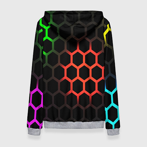 Женская толстовка Hexagon neon / 3D-Меланж – фото 2